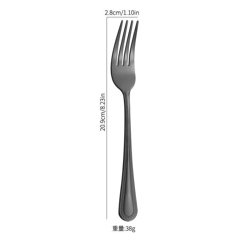Amazon TikTok productos transfronterizos vajilla de acero inoxidable cuchillo, tenedor, cuchara, punto de grano cuatro piezas principales restaurante occidental puede establecer LOGO