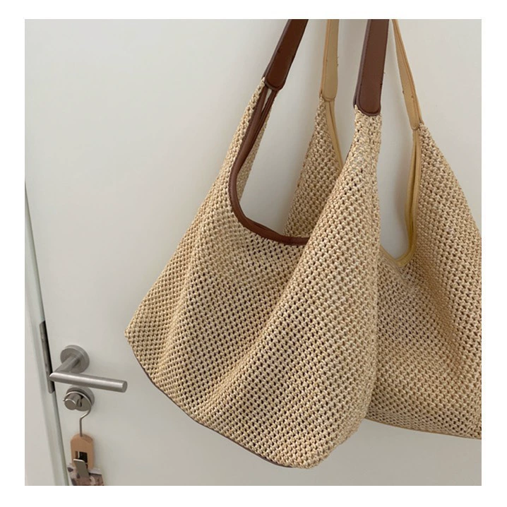 Вязаная handmade сумка, модная ретро-соломенная сумка через плечо