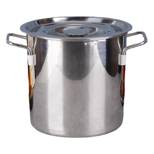 304 Stainless Steel Soup Bucket with Lid Commercial Multi-purpose Bucket Soup Pot Hotel Canteen Rice Bucket Thickened Bucket Elevation Bucket