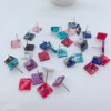 Square earrings handmade, accessory, simple and elegant design, Korean style