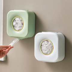 Kitchen refrigerator punch-free wall-mounted fresh-keeping bag storage box bathroom shower cap storage box living room shoe cover box