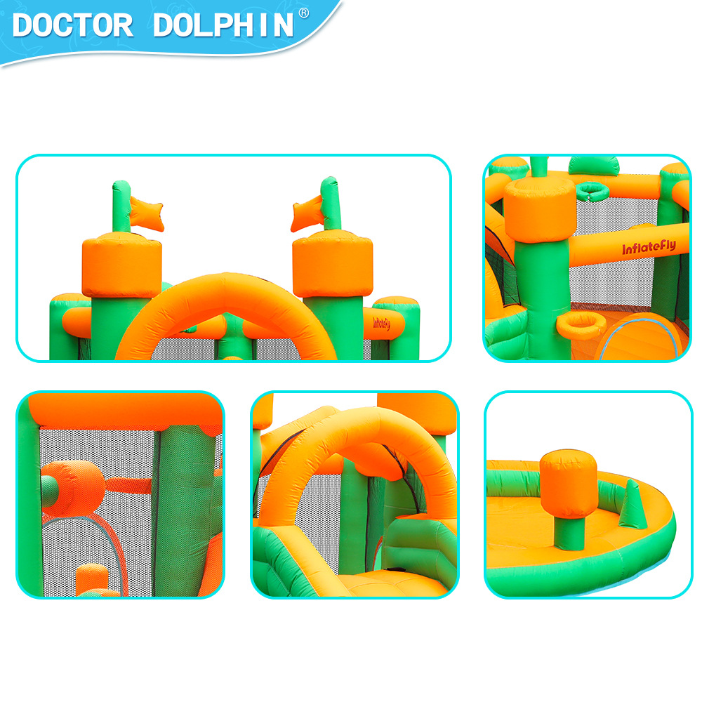 Dr. Dolphin pequeño castillo inflable parque de atracciones infantil interior inflable trampolín juguete fiesta fiesta castillo inflable