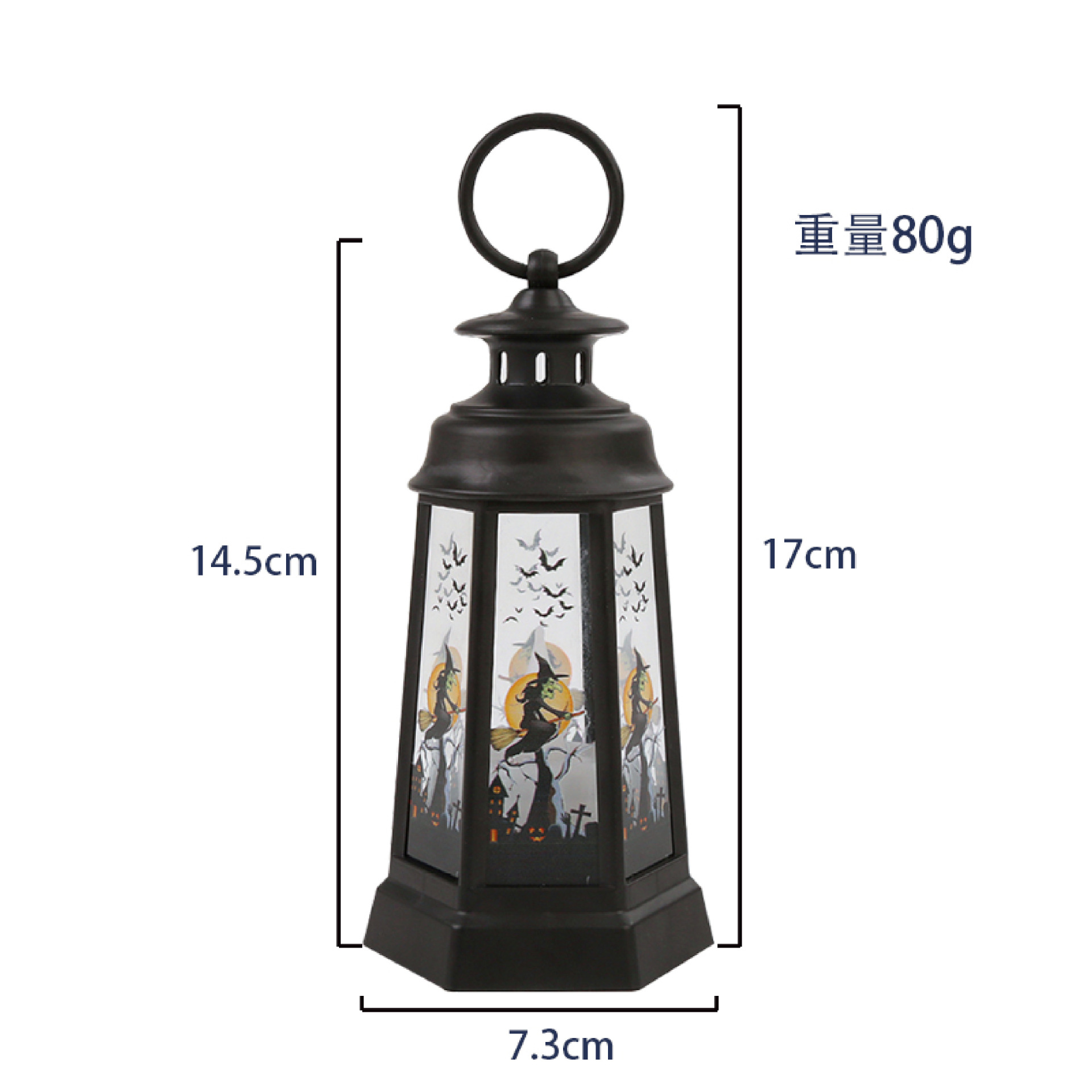跨境万圣节装饰摆件LED复古风灯电子蜡烛六角手提南瓜灯派对道具详情3