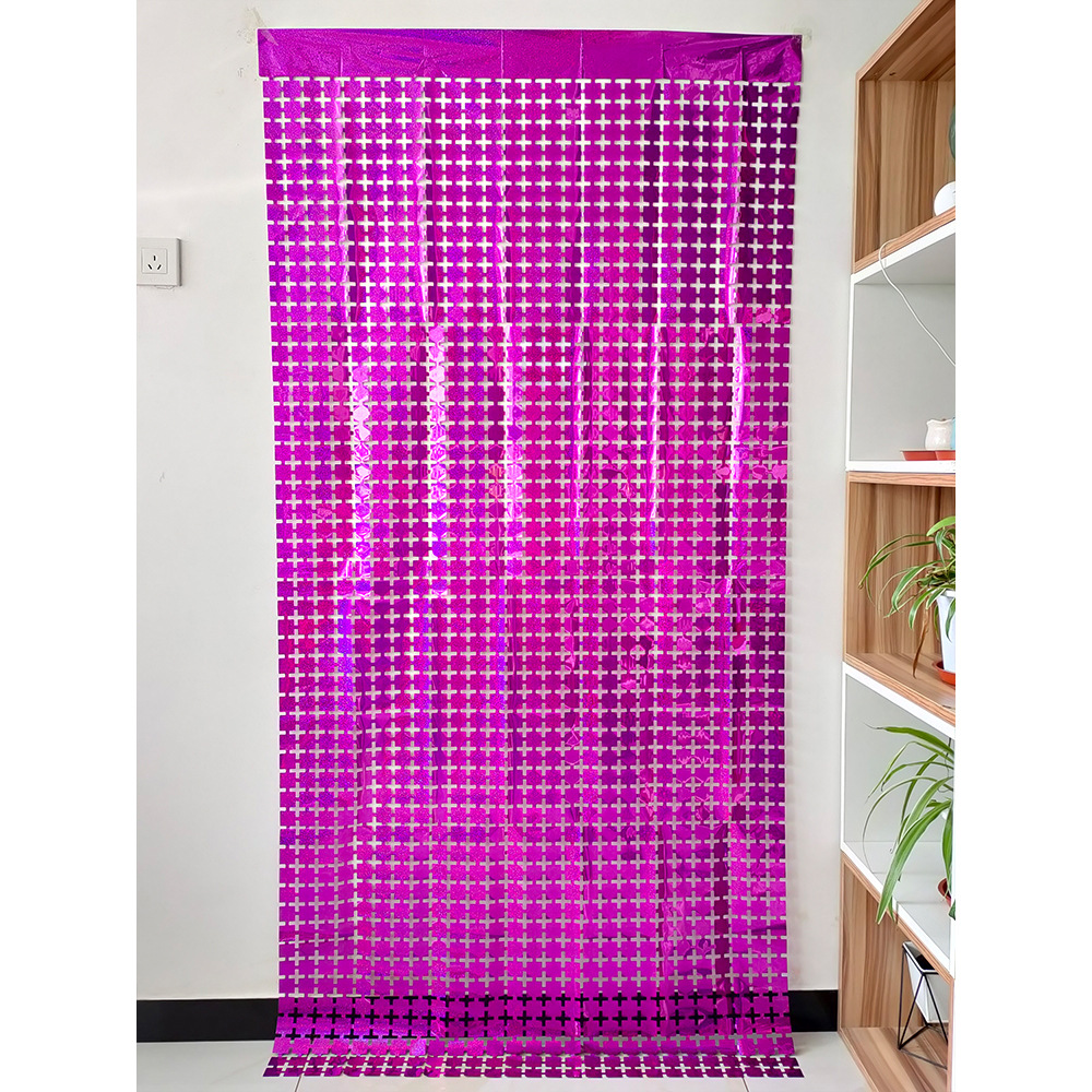 Cortina de seda de lluvia nueva decoración del partido pequeña cortina cuadrada transfronteriza escena diseño fiesta suministros Golden Laser cortina cuadrada