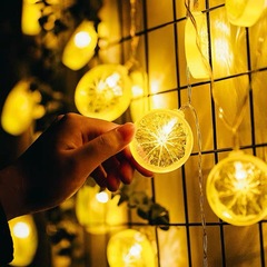Manufacturer Wholesale LED Lemon String Lights Holiday Decoration Lights Summer Beach Camping Party Fruit Decoration Lanterns
