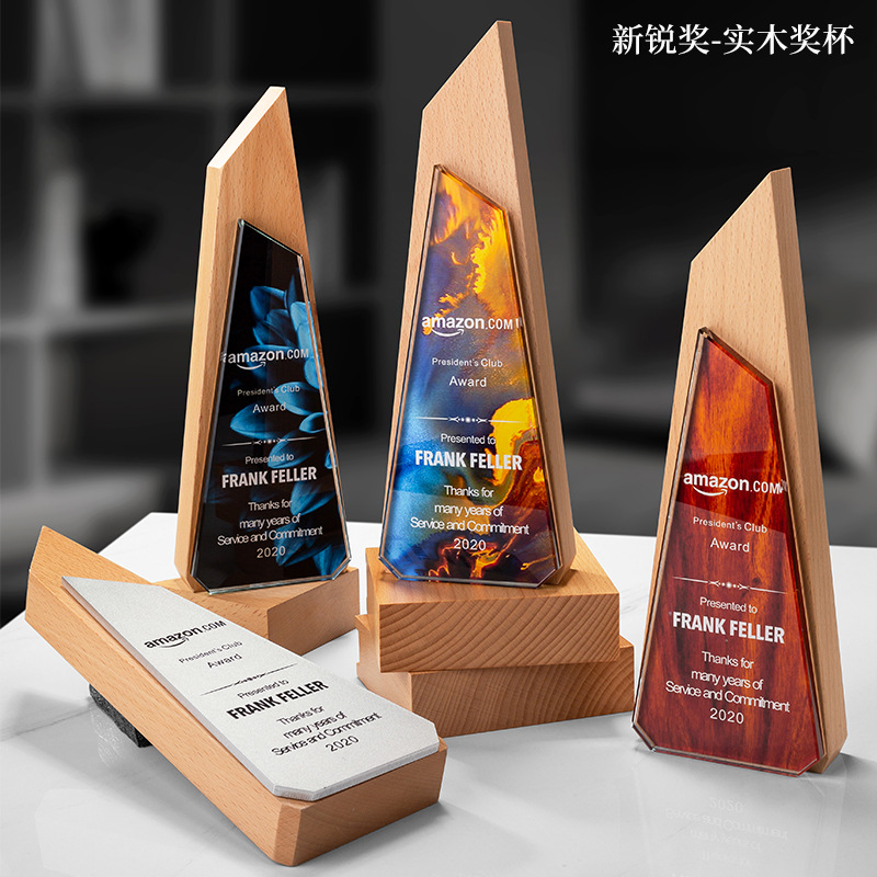 Trofeo de cristal de alta gama personalizado creativo nuevo premio anual excelente equipo de empleados proveedor medalla souvenirs