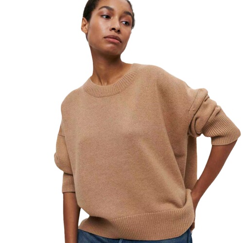 Russian Autumn/Winter New Round Neck Solid Color Casual Soft and Creamy Sweater