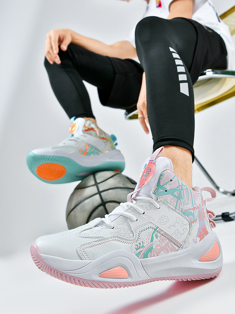 Otoño y invierno nuevo tipo de zapatos de baloncesto de pato pato de cuero hombre respirado zapatos de entrenamiento antideslizantes zapatos de entrenamiento de estudiantes zapatos de mujer