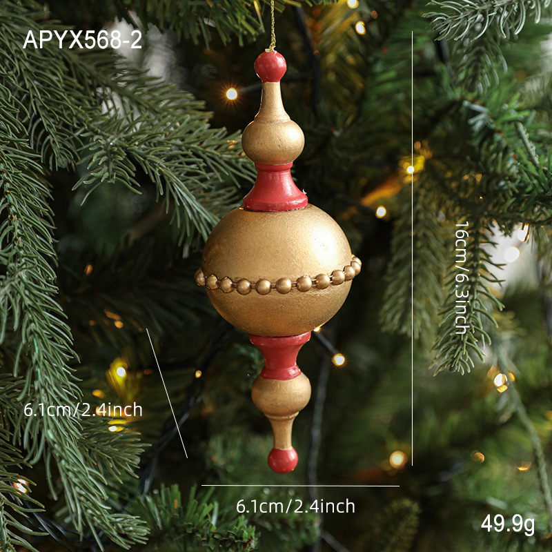 Transfronterizos nuevos colgantes de decoración de madera de Navidad retro decoración de árbol de Navidad de madera colgantes de roble estrella