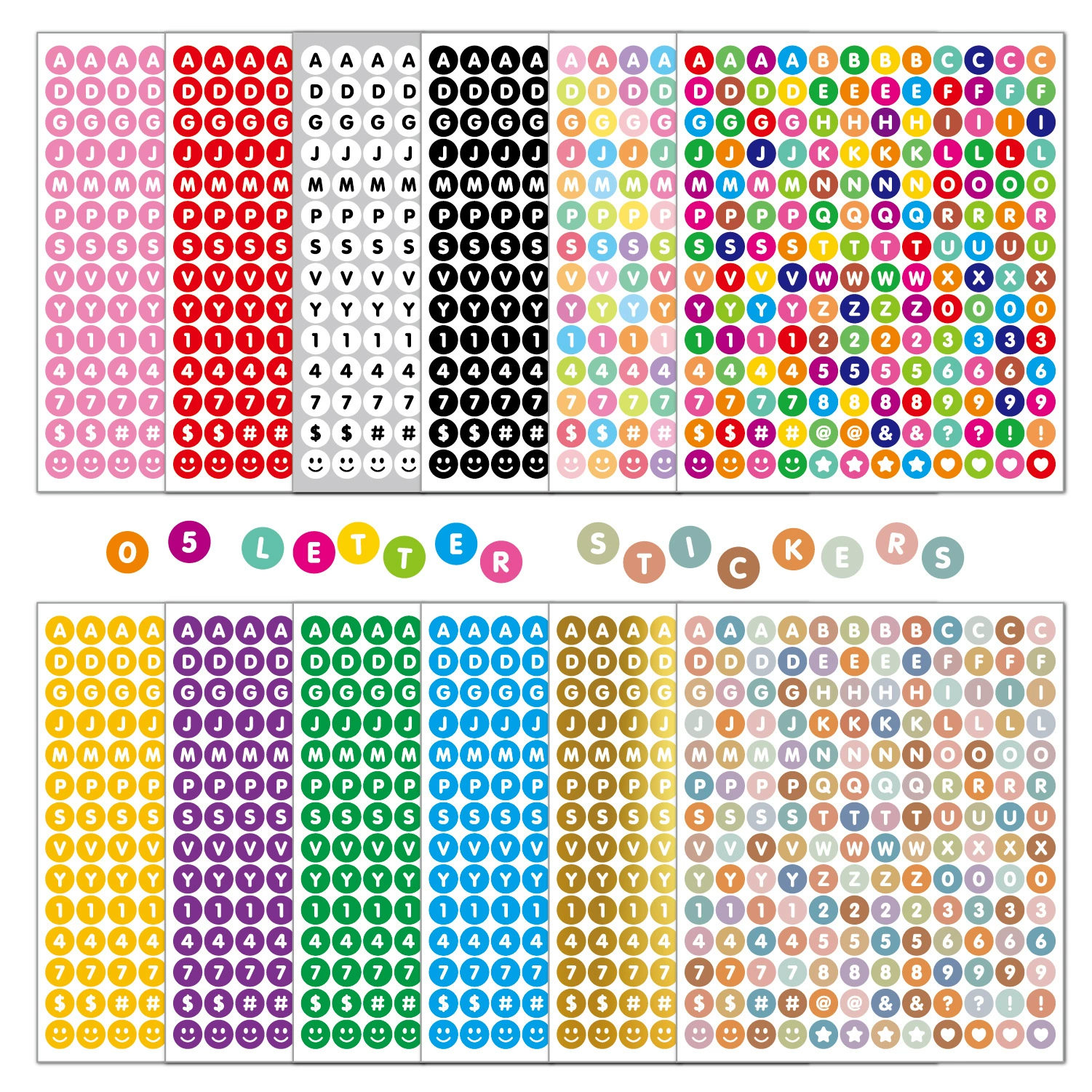 0,5 дюйма буквенные наклейки в горошек водонепроницаемый diy карточные элементы логотипа ручного аккаунта с буквенные наклейки