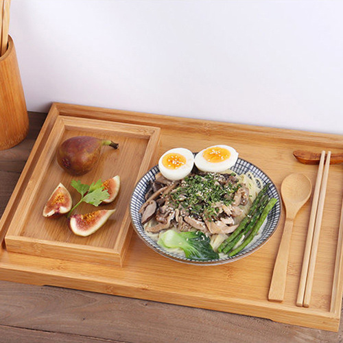 Bamboo wooden tray rectangular tea cup with handle hotel restaurant tray two-ear pastry bread wooden tray