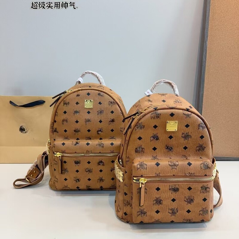 New Mc Backpack for Men and Women, School Bag with Side Rivets, Laptop Bag, Large Capacity Travel Bag, Mommy Bag, Versatile