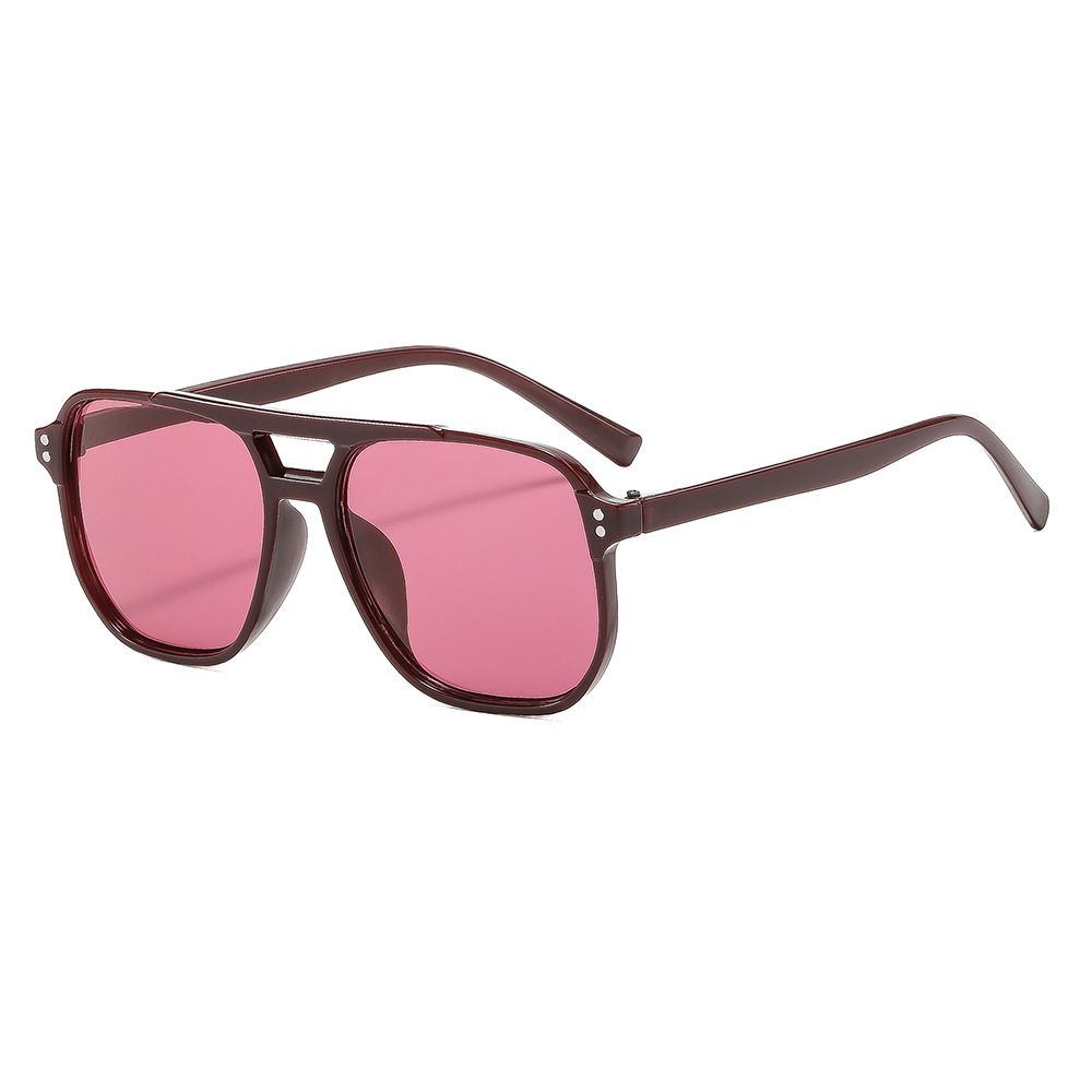 Gafas de sol vintage de doble puente, estilo transfronterizo, modernas y sencillas, con montura grande y lentes de estilo oceánico.
