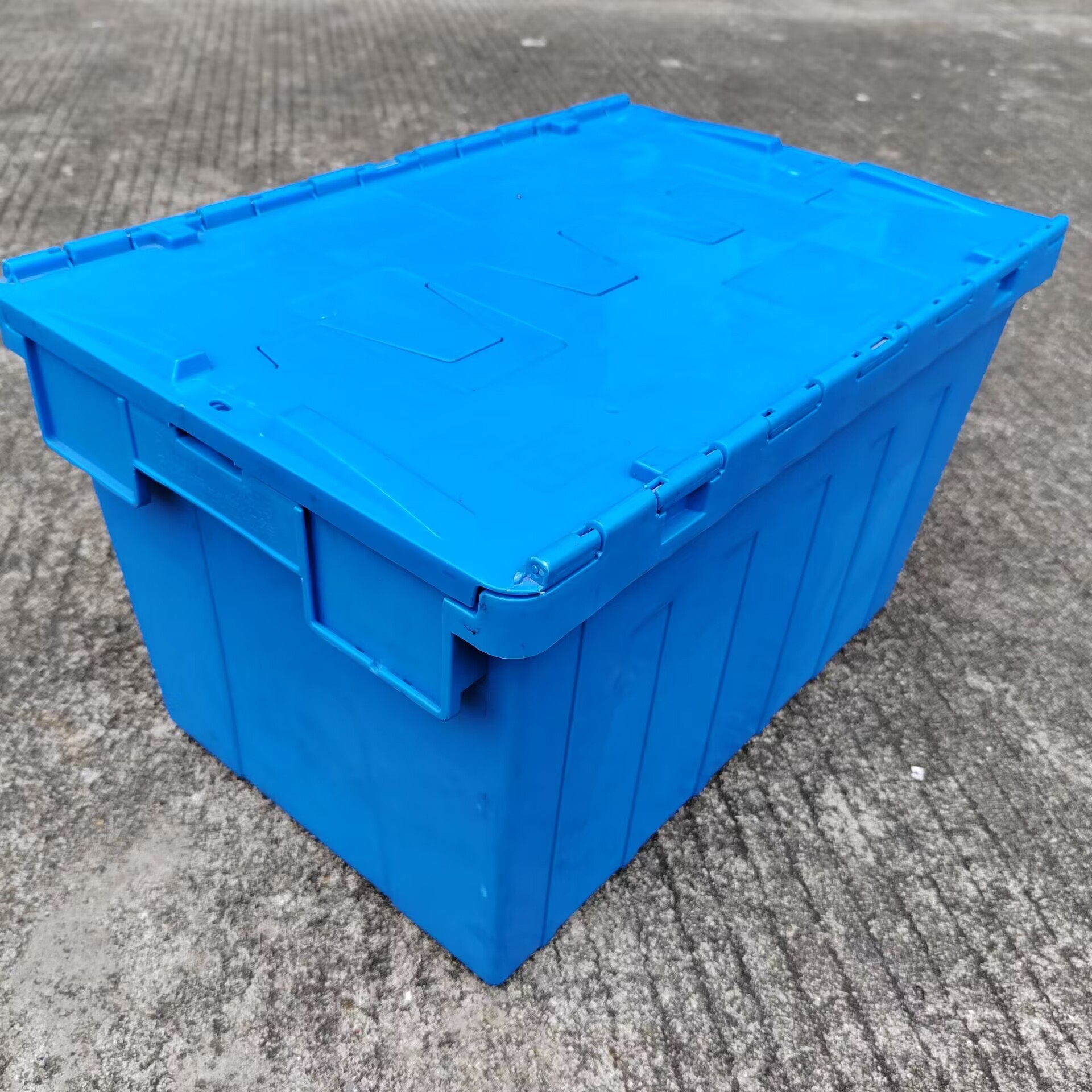 批发套叠式物流塑胶周转箱  医药收纳整理箱 套叠式 连盖收纳箱