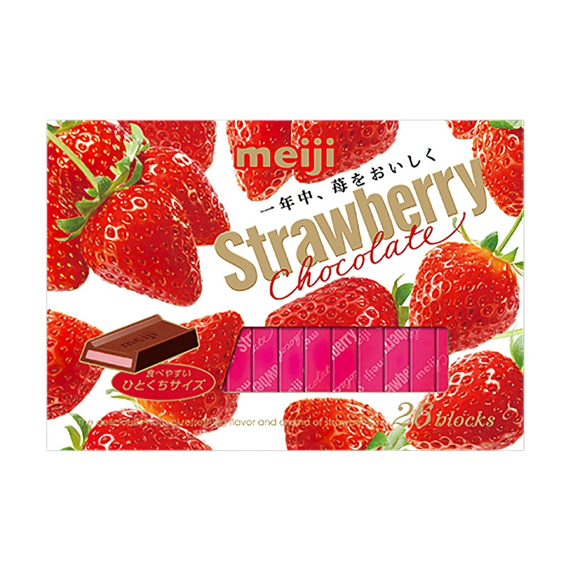Шоколадные конфеты (Meiji) 120 г — матча, клубника, молоко, тёмный шоколад