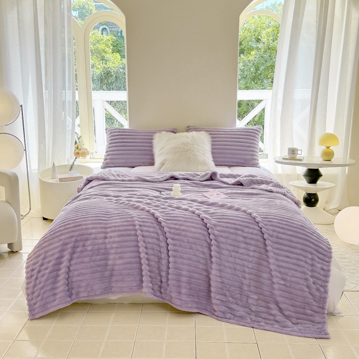 Manta de felpa de conejo color sólido, manta de oficina o sofá, manta de regalo de terciopelo suave