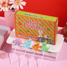 六一儿童节卡通恐龙硬糖棒棒糖可爱糖果零食水果高颜值硬糖礼盒