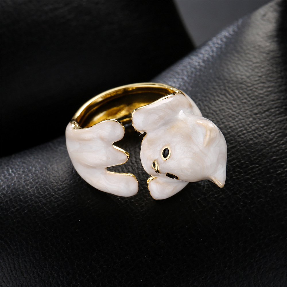 Fashion new products personality dripping oil animal gold open copper ringpicture3