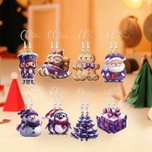 圣诞主题的亚克力耳环可爱的卡通圣诞老人雪人姜饼人企鹅圣诞耳环