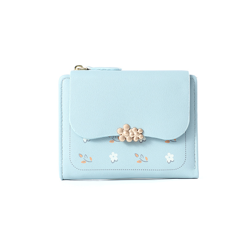 Nueva cartera de las mujeres corto simple impreso titular de la tarjeta 2024 billetera transfronteriza cremallera monedero al por mayor