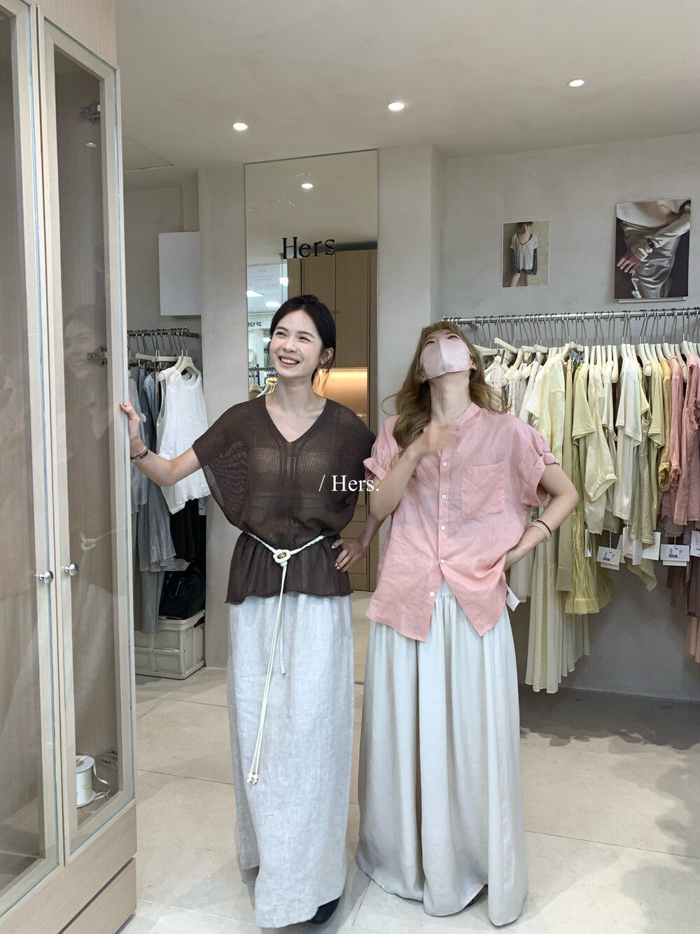 Áo sơ mi nữ tay ngắn cổ tròn chất liệu ramie phong cách tối giản — màu đen, Sữa vàng, màu hồng, màu mơ chi tiết 19