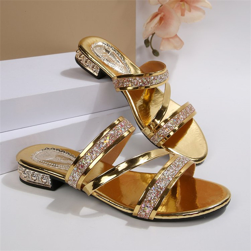 2026 Women's Shoes Fashion Rhinestone Outer Wear Women's Word Sandals Summer New Casual Slippers_vogvips.com