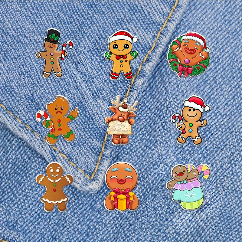 Граница торговли? Нет, нужно избегать слов like wholesale, cross-border or marketplaces. The input: "(Cross-border trading), cartoon Christmas brooch, creative acrylic badge" Translating keeping meaning: We should remove cross-border term? The instruction: output must be Russian translation; Avoid words like