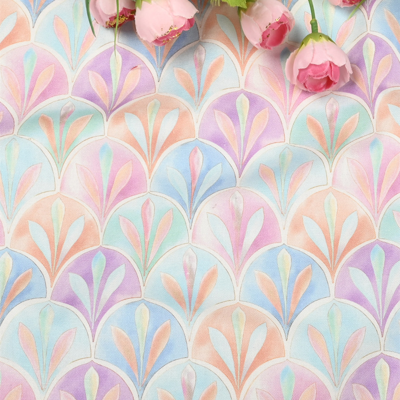 帆布区可爱北欧风几何印花面料手工DIY包包桌面靠垫布料全棉