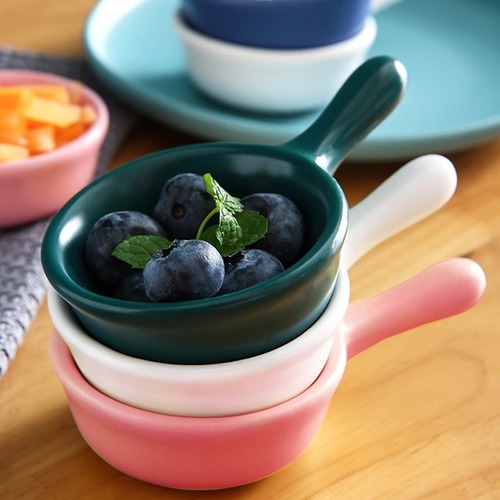 Household Condiment Plate Mini Japanese Handle Creative Ceramic Soy Sauce Vinegar Salad Tomato Sauce Dipping Tray