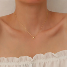 亚马逊跨境畅销款铜质月牙吊坠细链极简项链 百搭甜美气质饰品女