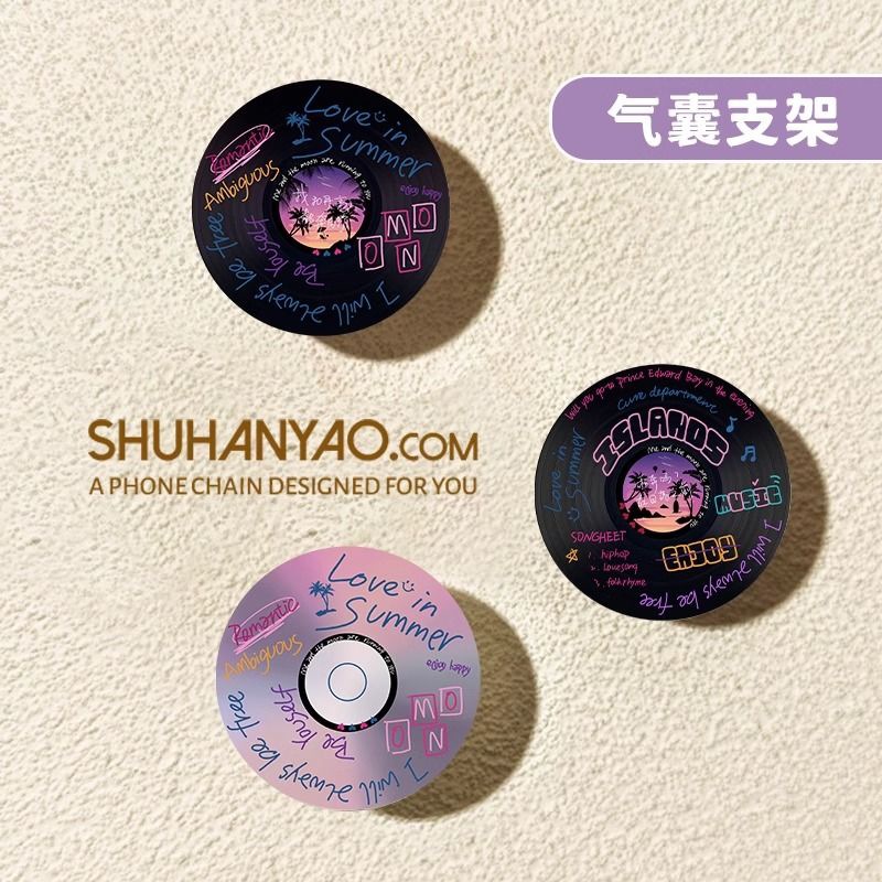 Ins disco de música redondo creativo para el soporte de airbag de teléfono móvil pegado 360 rotación retráctil perezoso perseguir el drama de escritorio