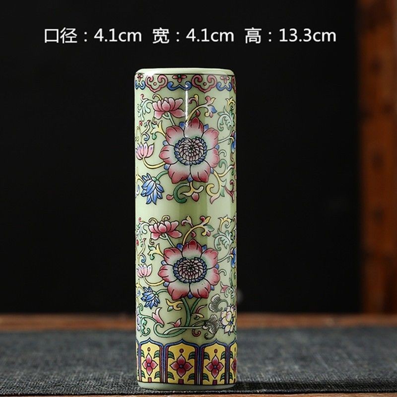 Vaso de escritorio de cerámica de porcelana pequeña boca mini hidroponía de flores retrógradas botellas de flores de porcelana