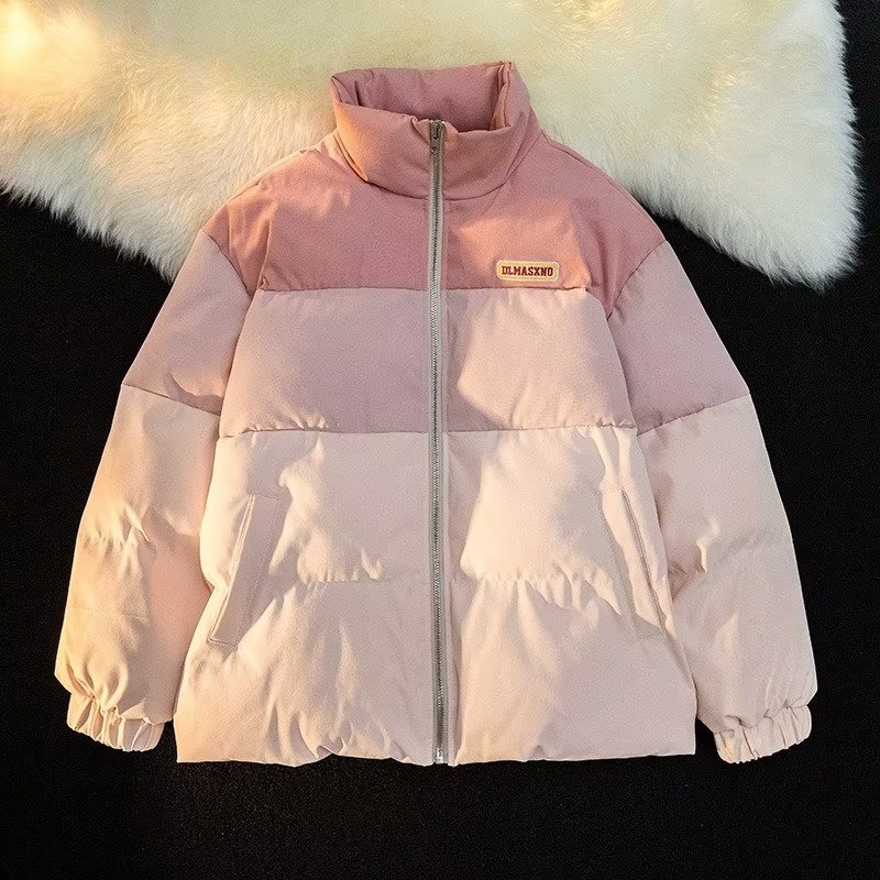 2025 Winter New Gradient Cotton Jacket for Men and Women, Stand Collar Puffer Jacket, Trendy Brand Youth Cotton Coat, Couple's Outerwear