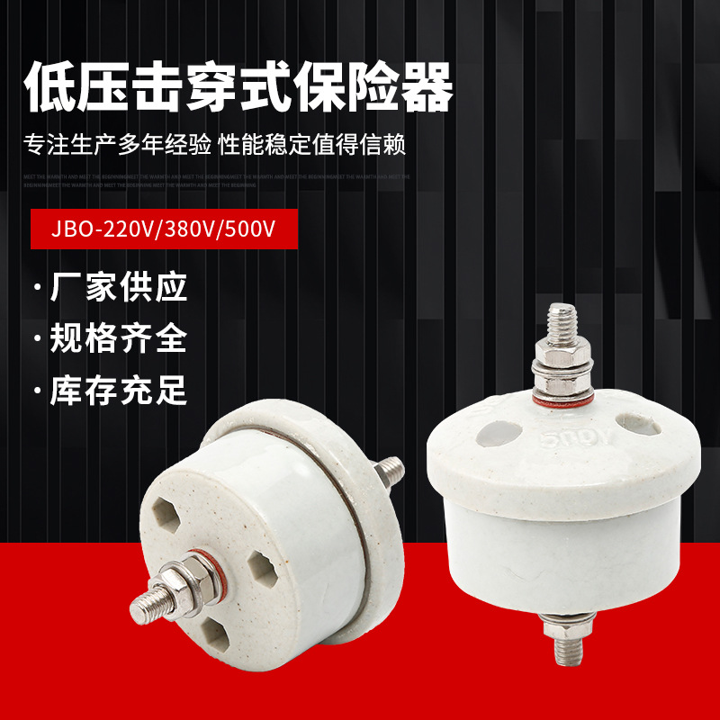 低压避雷器击穿式保险器配电柜JBO-220V 380V 500V陶瓷击穿保险