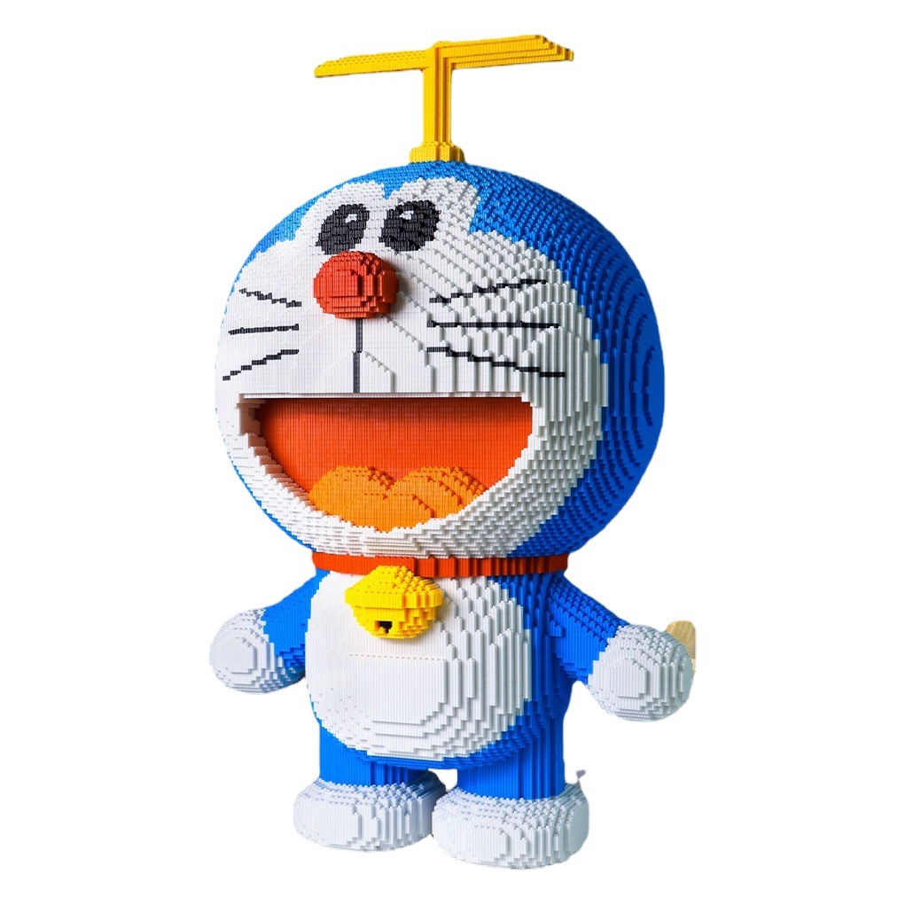 Super Grande compatible con Lego dificultad Doraemon adultos Montaje de bloques construcción para niños educativos grasa azul 3D rompecabezas Juguetes