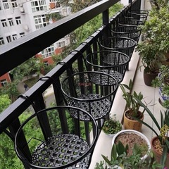 阳台养花架悬挂绿萝吊兰花盆挂架护栏杆窗台简易花架子室内置物架