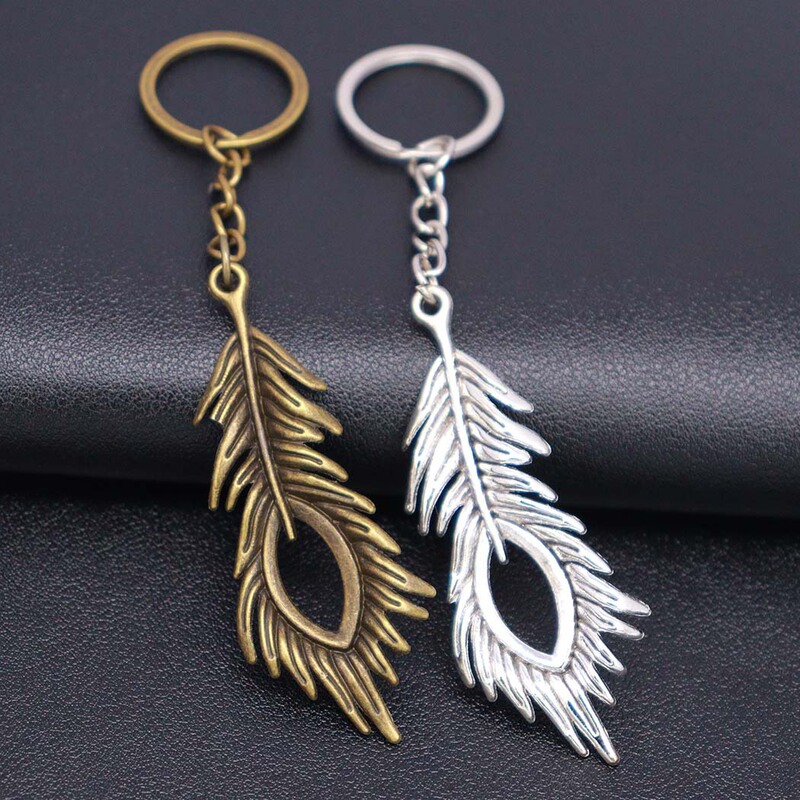 Cross-Border Jewelry Pendants Fashion Alloy Retro DIY Peacock Feather Pendant Keychain Bag Car Key Chain Cross-Border Jewelry Pendants Fashion Alloy Retro DIY Peacock Feather Pendant Keychain Bag Car Key Chain
