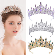 跨境新娘皇冠奢华满钻婚纱礼服配饰结婚头饰生日派对公主王冠发饰