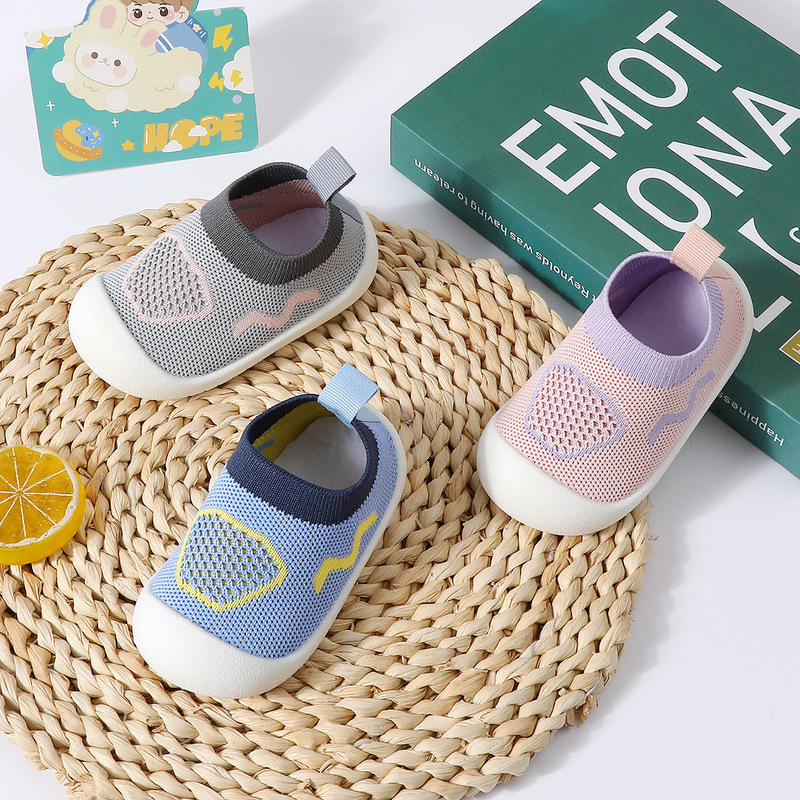 Spring and Summer New Thin Toddler Shoes, Non-Slip Soft-Soled Baby Breathable Socks, Slip-On Mesh Floor Socks for Boys and Girls