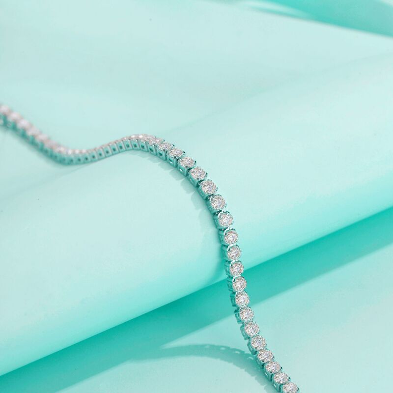 Cross-Border Sterling Silver Moissanite Perfect Diamond Tennis Bracelet Women's Hip-Hop Trendy Single-Row Bracelet Fashionable Commuting
