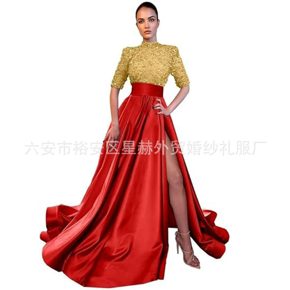 Элегантное вечернее платье, длинная юбка, ногти/ювелирнаяSequins? Nail sequins translates to ногтевая sequins. Better: sequins on nails? In context product title: