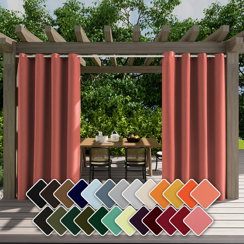 Solid Color Outdoor Waterproof Curtain Home Balcony Yard Heat Insulation Blackout Window Finished Modern Simple Oxford Cloth Curtain