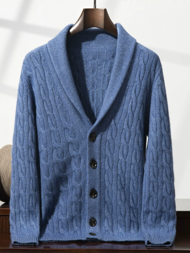 Winter cashmere cardigan, jacket, sweater, increased thickness