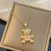 Agile cute advanced necklace, with little bears, Japanese and Korean, light luxury style