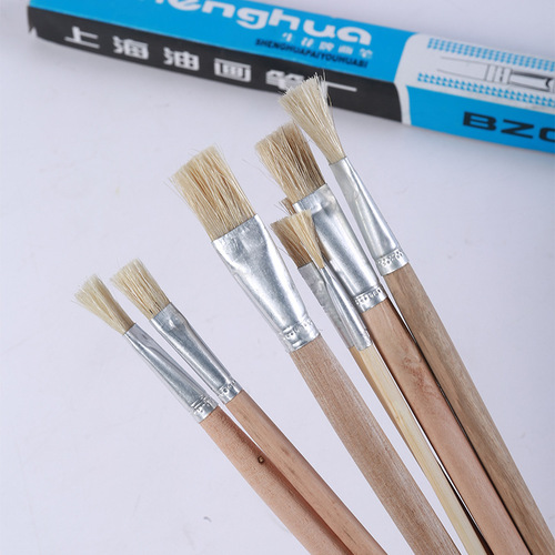 Floral Brand Pig bristle oil painting brush with white handle glue paint paint oil painting watercolor industrial brush