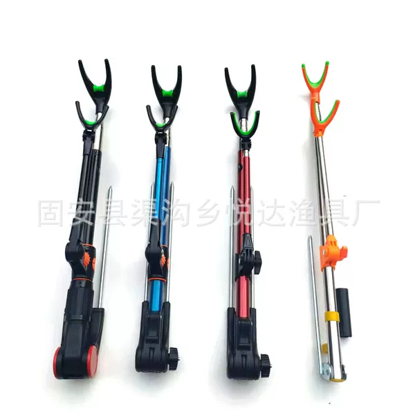 Black King Kong Bold Stainless Steel Fishing Rod Bracket Dual-purpose Battery Bracket Fishing Ground Bracket Fishing Gear Wholesale