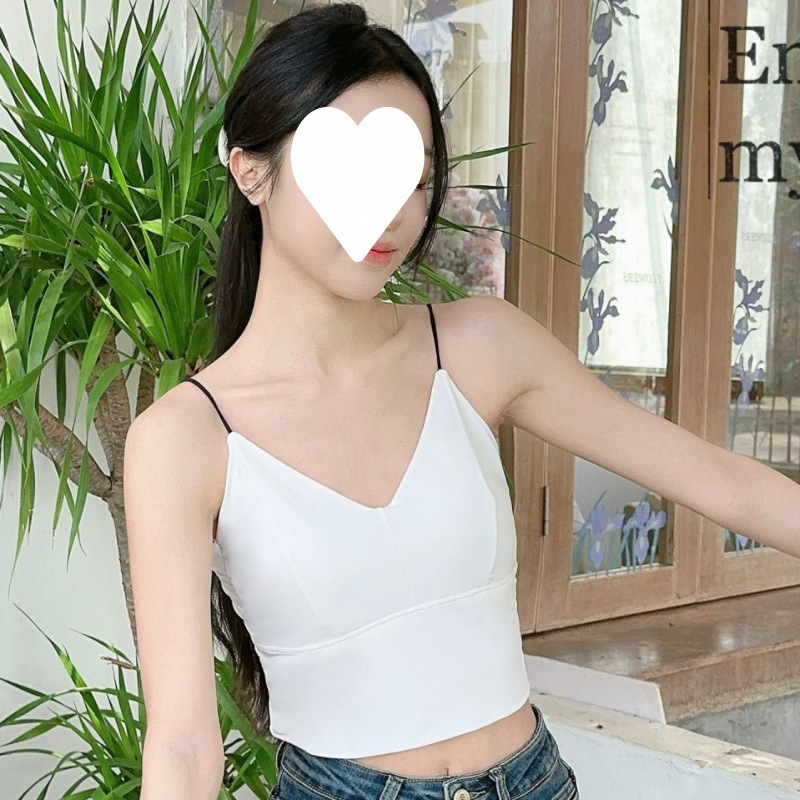 Verano nuevo encaje hueco de hielo y nieve hermosa espalda collar V con cojín de pecho integrado para reunir el cuerpo delgado