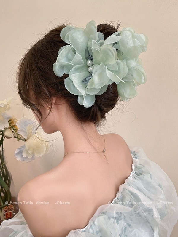 夏の花のヘアピン、サイドクリップ、耳後ろのヘアピン、女性用新作ヘアアクセサリー、造花ヘアアクセサリー、海辺のヘアアクセサリー|undefined