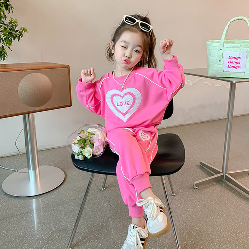 Girls Suits 2024 New Fashionable Baby Sweaters and Pants Spring Clothes Girls Sports Children's Clothing Children's Spring Clothes