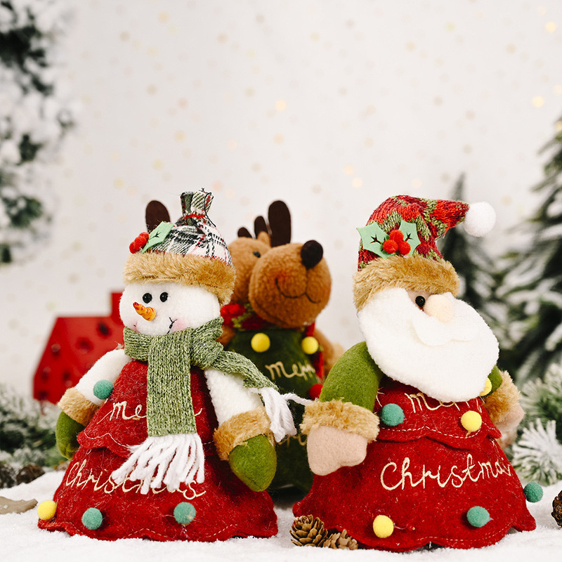 クリスマス用のアップルバッグ、ハンドバッグ、包装用キャンディバッグ、起毛布製ハンドバッグ、手作り、可愛くてお祭り気分|undefined